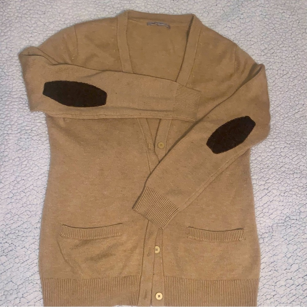 Five Button Wool Gap Patchwork Cardigan Sweater - image 1